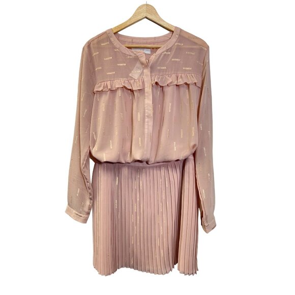 Loft NWT 2 Piece Pink Chiffon Gauzy Sheer Skirt & Blouse Set - Picture 1 of 9